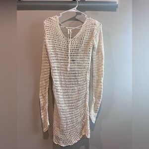 Crochet Low Back Mini Beach Cover Up Dress